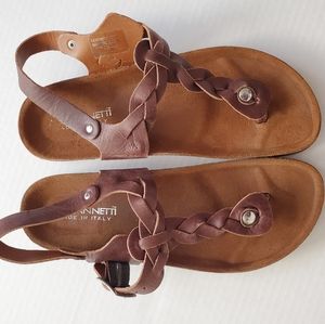 A.Giannetti Brown Aida Leather Sandals